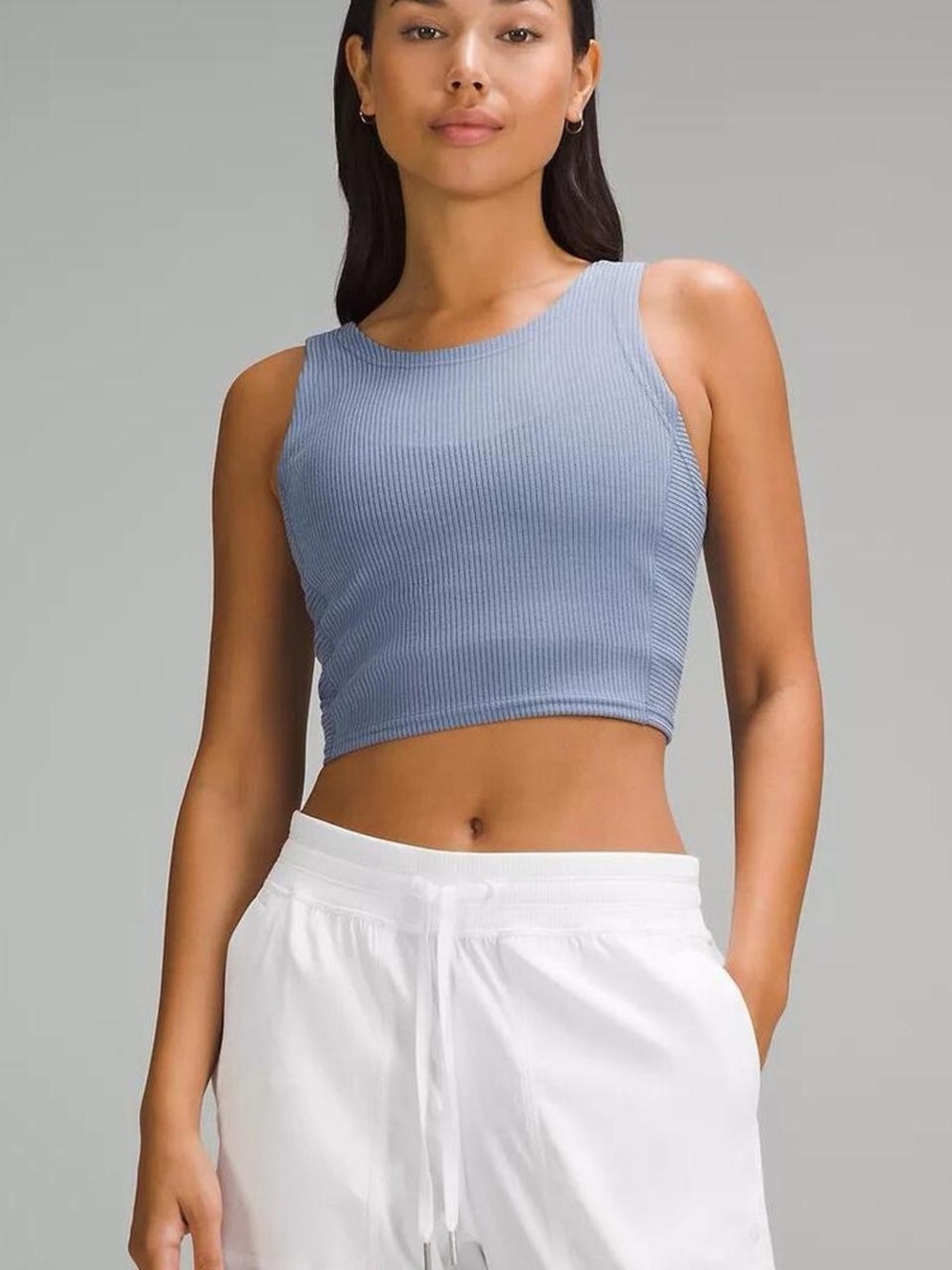 lululemon athletica Ribbed Crop Tank in Light Blue